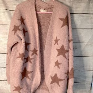 ALTAR’D STATE MOLLY CARDIGAN, Size Medium, Retro Pink Comfy Sweater, Relaxed Fit